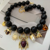 Blac bead with bee charm