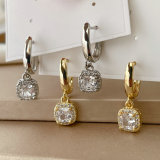 Small square charn earrings