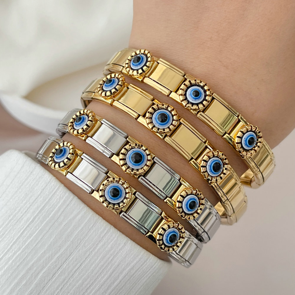 Italian Elastic Module Eye Bracelet