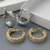 Pave zircon fashion hoop