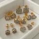 Two tone round shape earrings