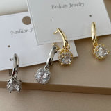 Small square charn earrings
