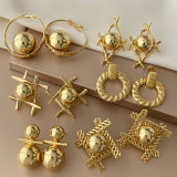 Fashion metal ball earrings