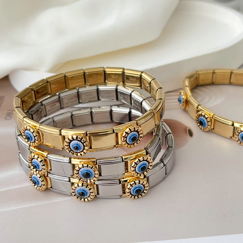 Italian Elastic Module Eye Bracelet