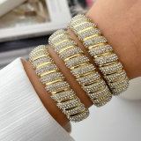 Elastic crystal wave bracelet