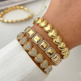 Handmade heart square charm bracelet