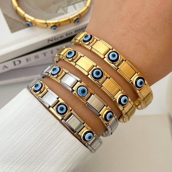 Italian Elastic Module Eye Bracelet
