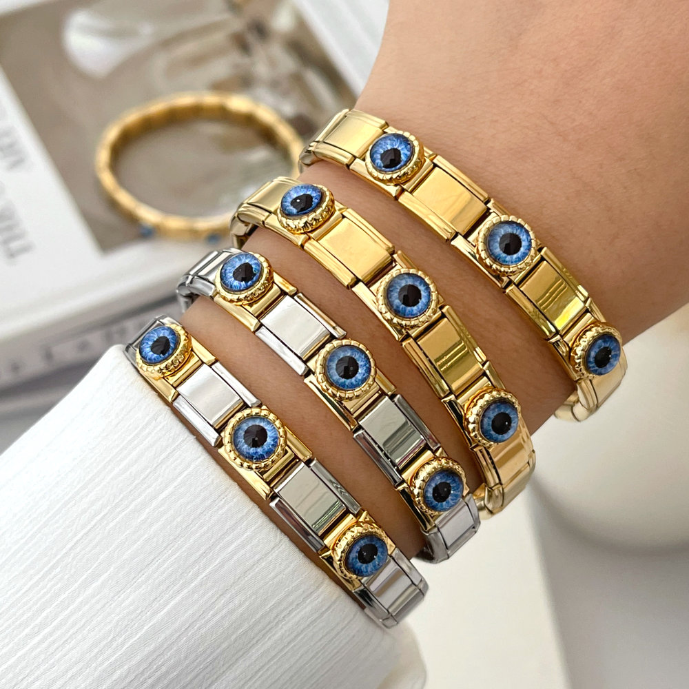 Italian Elastic Module Eye Bracelet