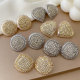 Pave zircon round heart earrings