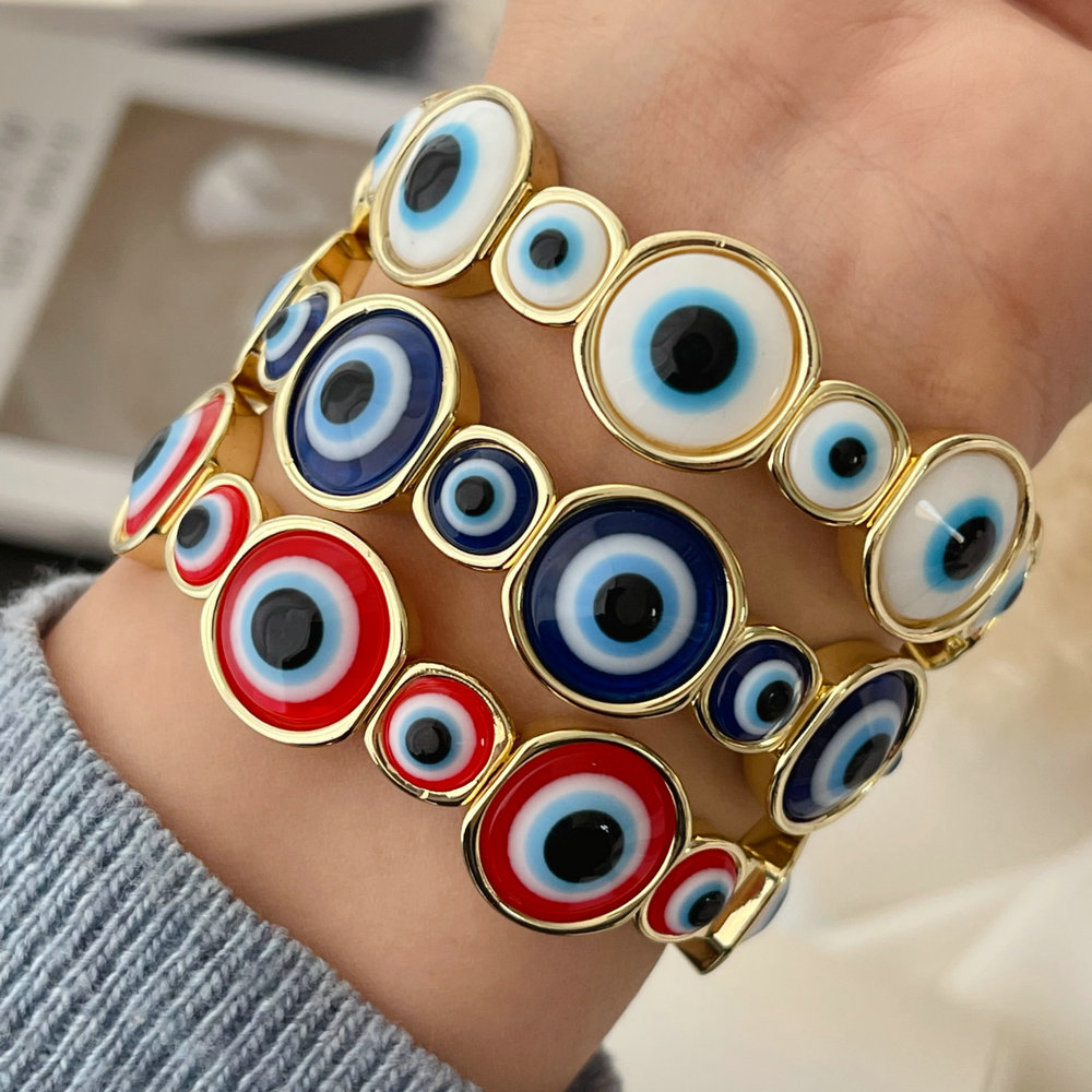 Elastic Enamel Eye Bracelet
