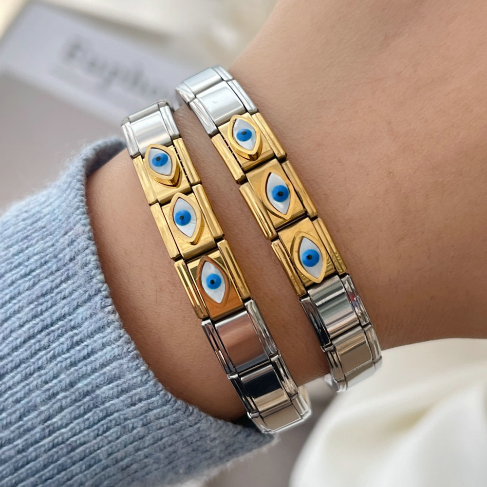 Italian Elastic Module Eye Bracelet