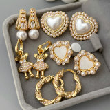 Pearl heart earrings