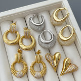 Pave heart earrings