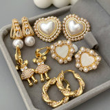 Pearl heart earrings