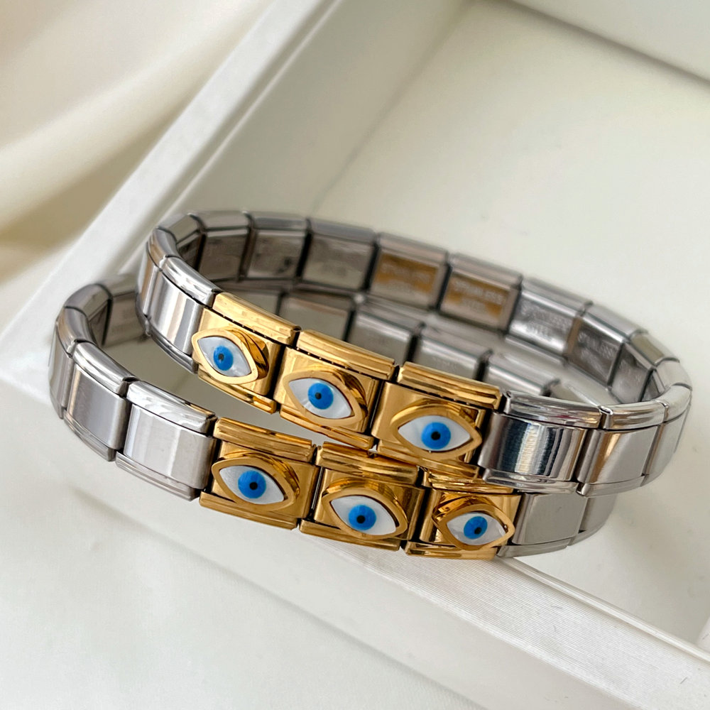 Italian Elastic Module Eye Bracelet