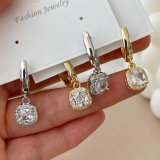 Small square charn earrings