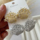 Pave zircon fan earrings