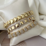 Handmade heart square charm bracelet