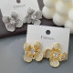 Pave zircon clover earrings