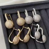 Pave zircon ball earrings