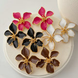 Enamel flower earrings