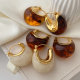 Acrylic oval earrings