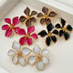 Enamel flower earrings