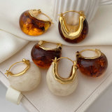 Acrylic oval earrings