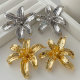 Metal chunky flower earrings