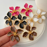 Enamel flower earrings