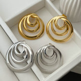 Metal circle earrings