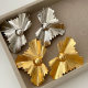 Metal chunky leaf earrings
