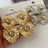 Two tone flower earrings