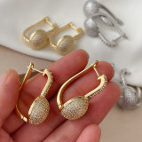 Pave zircon ball earrings