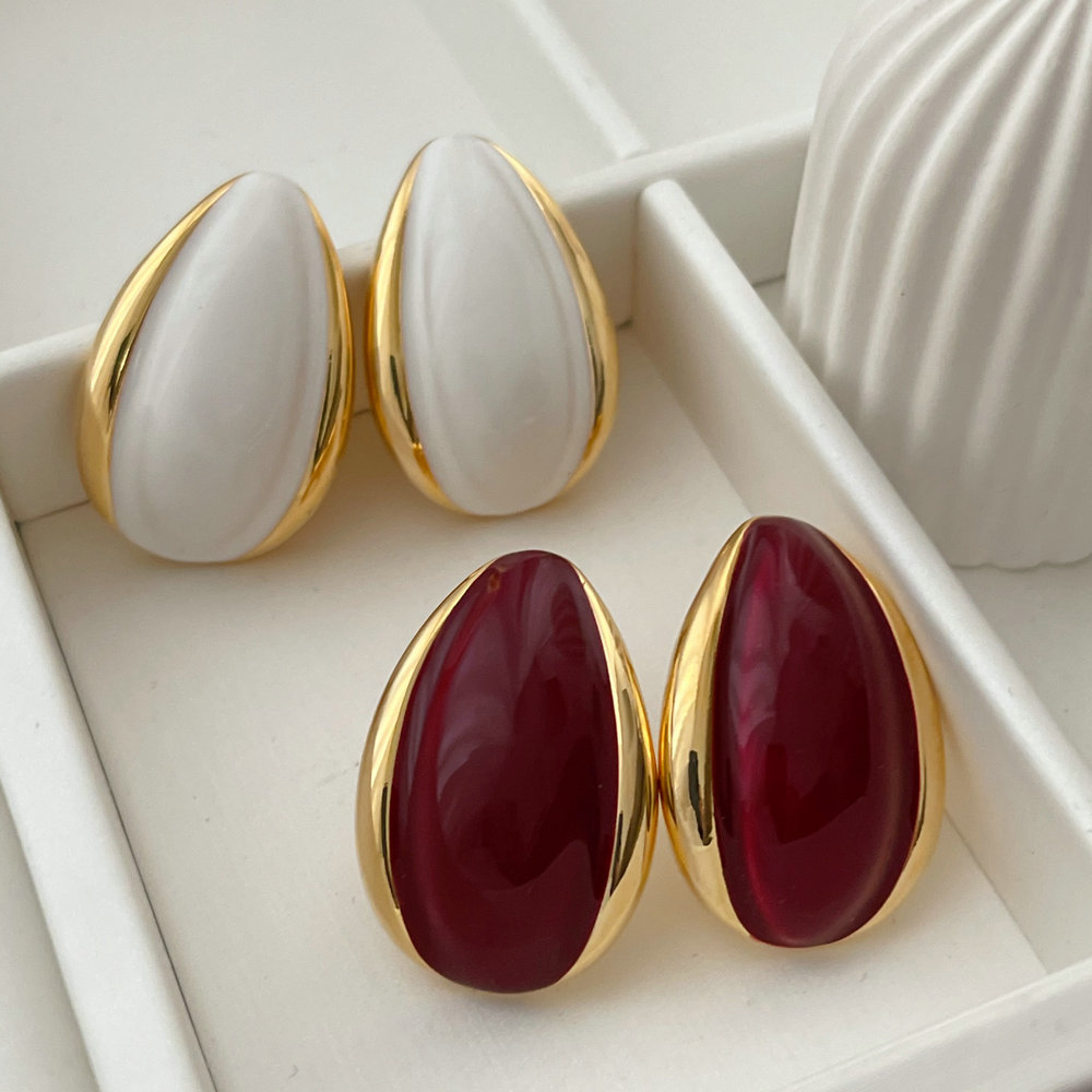 Teardrop enamel earrings