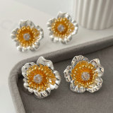 Two tone flower earrings