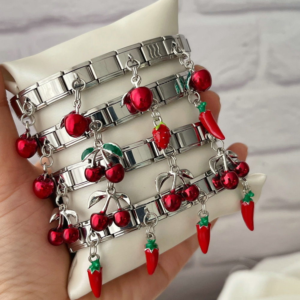 Italian Elastic cherry apple bracelet