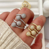 Pave ball ring