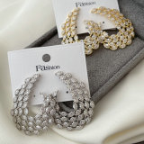 Pave zircon leaf earrings