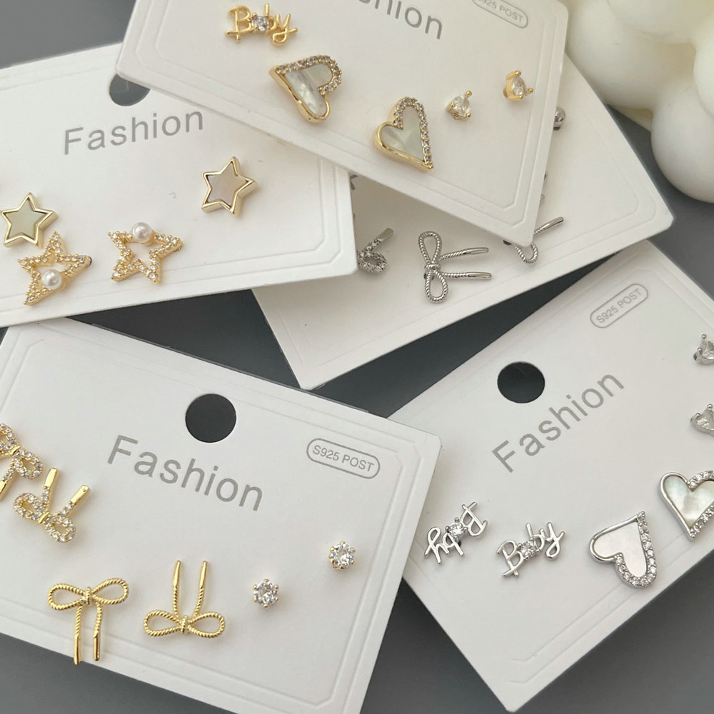 Set heart earrings