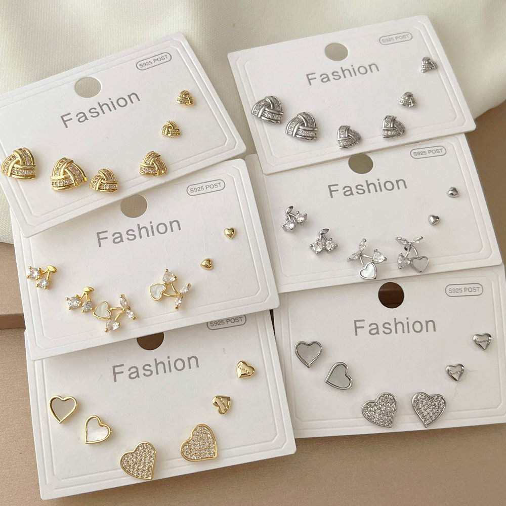 Set heart earrings