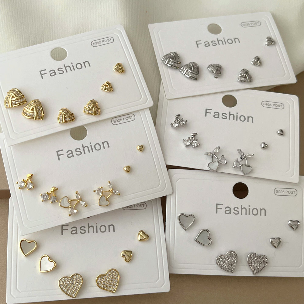Set heart earrings