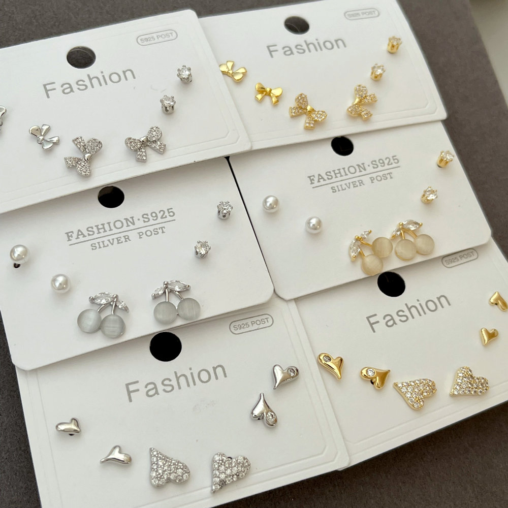 Cherry heart set earrings