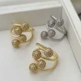 Pave ball ring