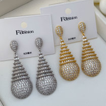 Pave zircon teardrop earrings