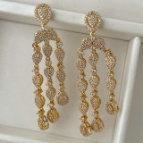 Pave zircon tassel earrings