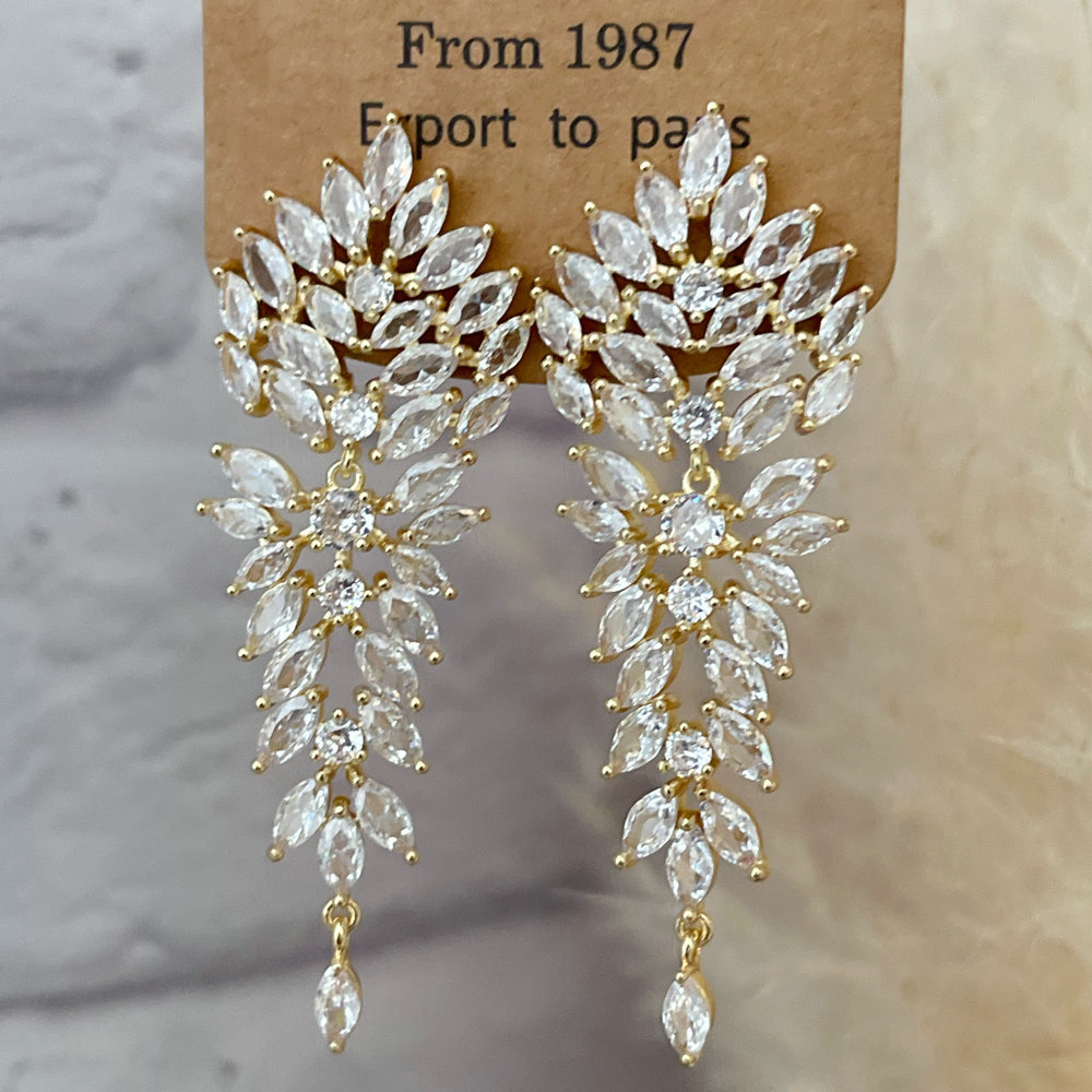 Pave zircon fine party earrings