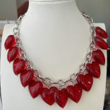 Red heart charm necklace