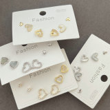 Pave zircon heart earrings