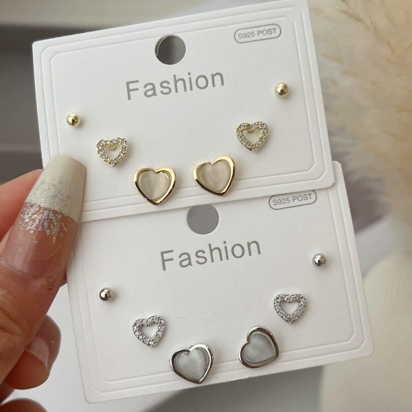 Set heart earrings